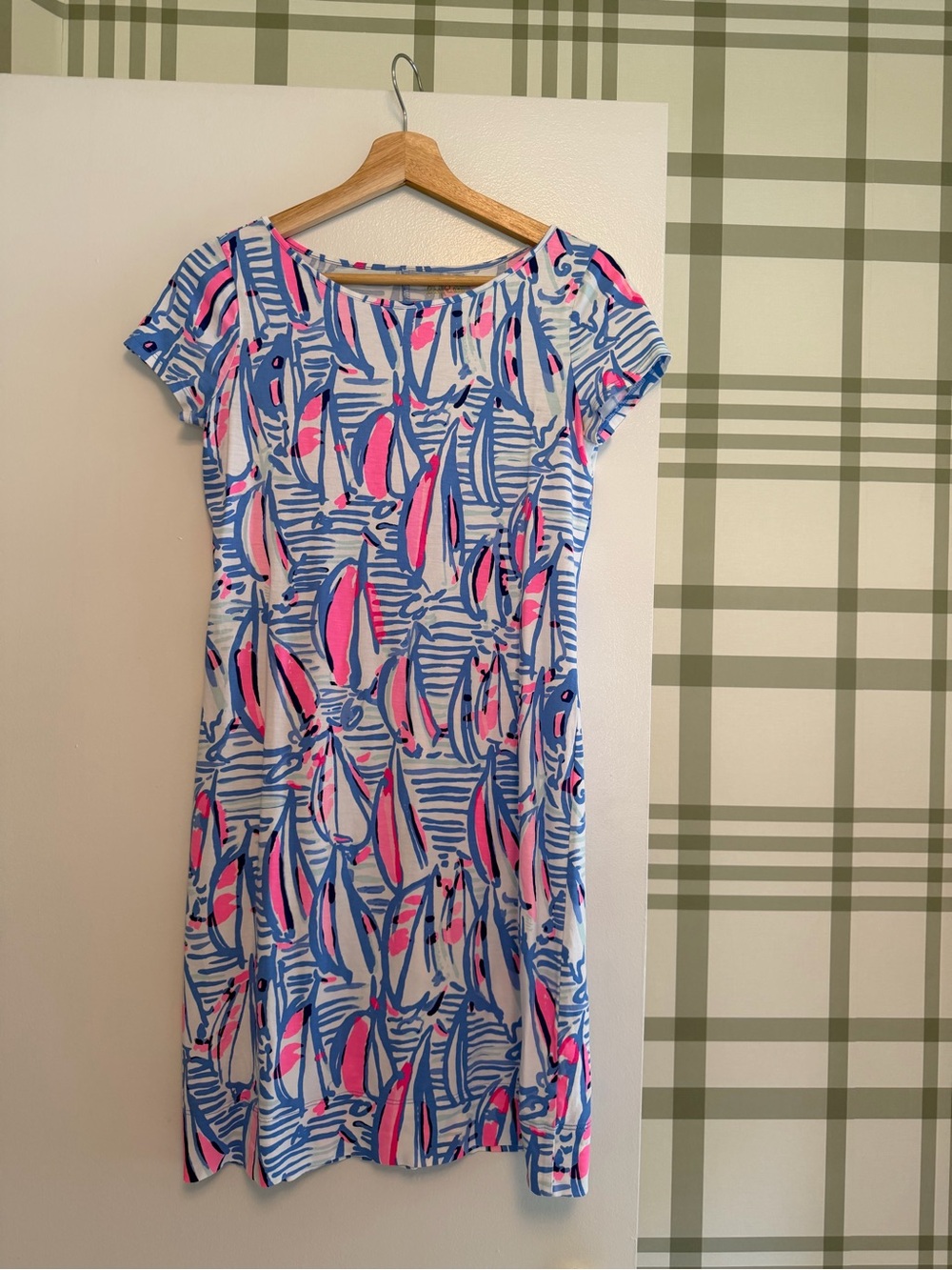 Lilly Pulitzer Pink & Blue Sailboat Shift Dress